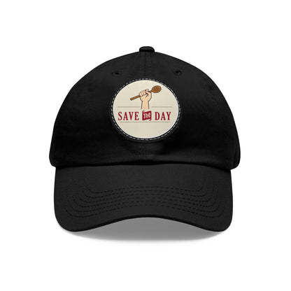 Hat with Leather Patch (Round)