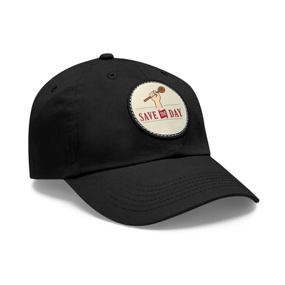 Hat with Leather Patch (Round)